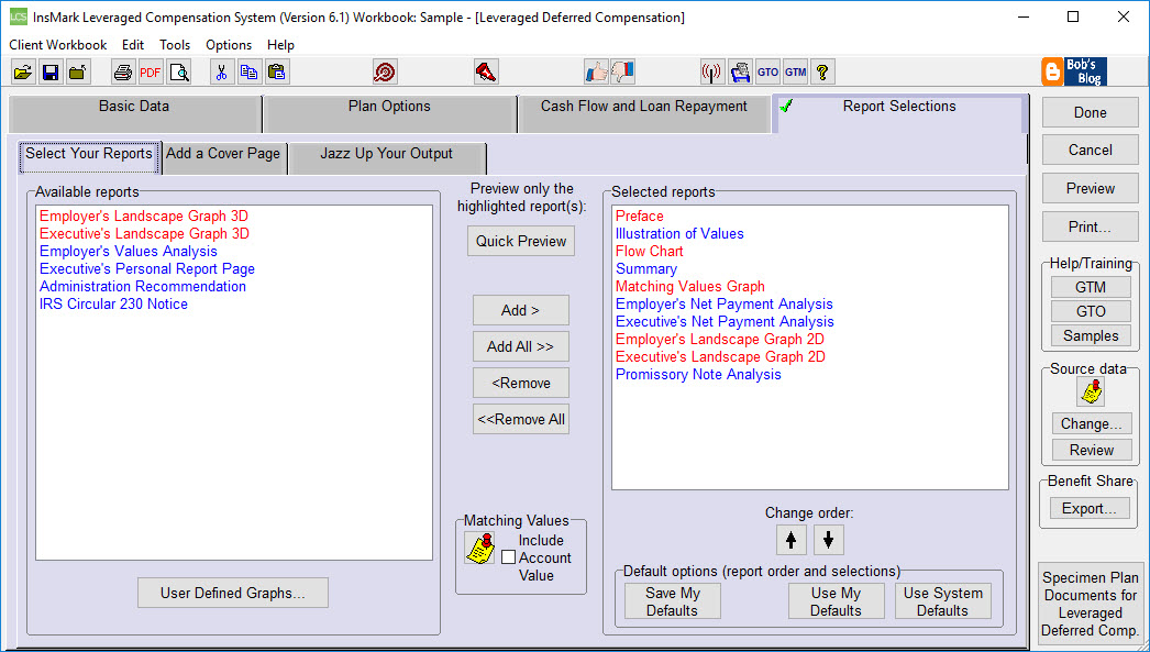 Leveraged Compensation - Sample Input Screen 4
