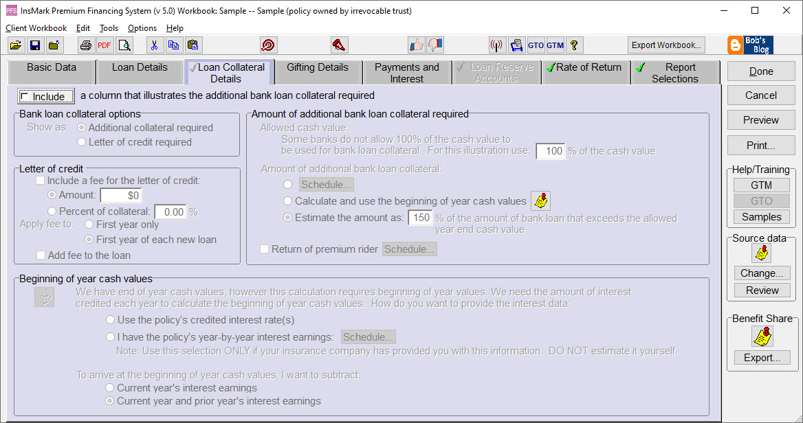 Loan Collateral Details tab